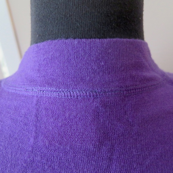 Purple Tory Burch Merino Cardigan, Gold Logo Buttons - Picture 6 of 9